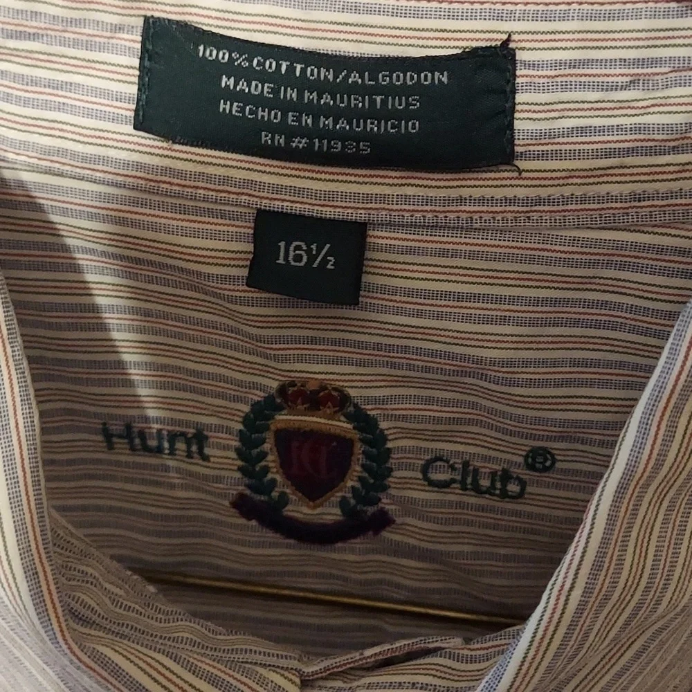 Hunt Club Striped Short Sleeve Men's Shirt Size 16.5